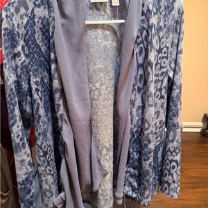 Blue Animal Print Cardigan